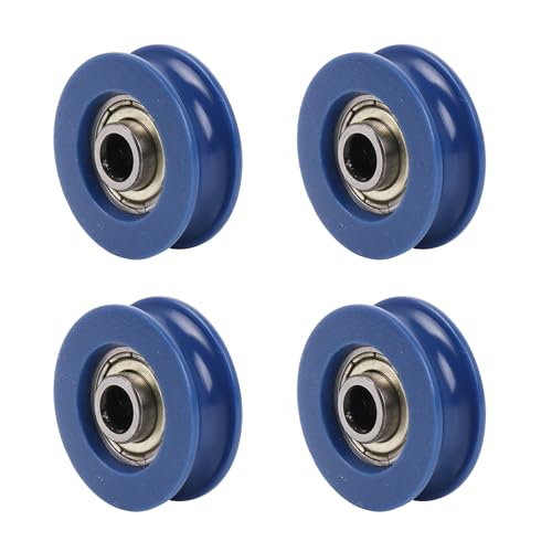 4Pcs U-Groove POM Pulley | 5mm BORE | 25.5mm OD | 30KG Load Capacity - color: BLUE, size: 5MM BORE x 25MM OD x 8.8MM WIDE