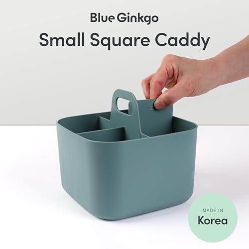BLUE GINKGO Stackable Organizer Caddy, Square, Green, Made in Korea - color: GREEN, size: Square