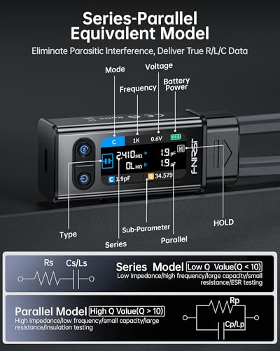 FNIRSI LCR-ST2 100kHz LCR Meter Tweezer SMD & Through-Hole Component Tester - style: LCR-ST2 + Kelvin Clip