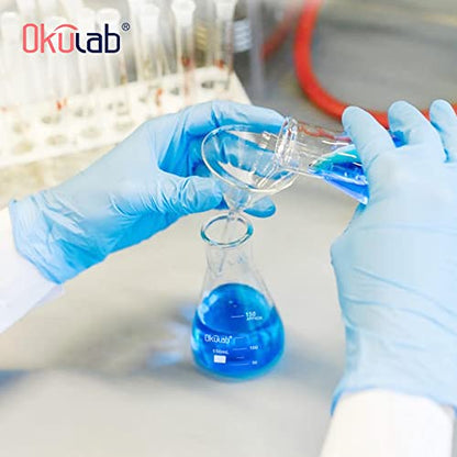 Conical Flask Set, Glass Erlenmeyer Flasks, 6pcs of Vol.100ml, Borosilicate 3.3 Glass Material with Printed Graduation.EFNG100A6 - style: Vol.100ml, pack of 6