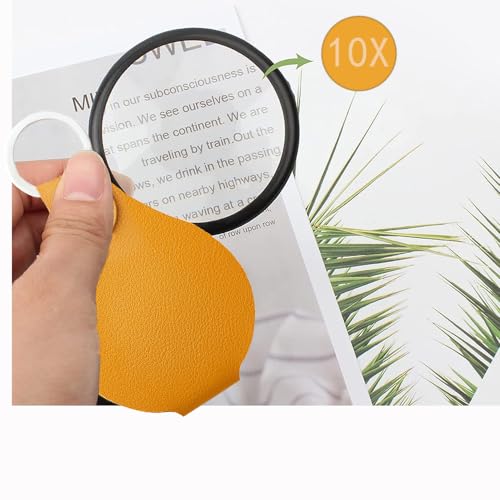 3 Pack 10X Keychain Pocket Magnifying Glass with Rotating Protective Case, Mini Portable Pendant Magnifier for Daily Fine Print Inspection & Outdoor Hobby