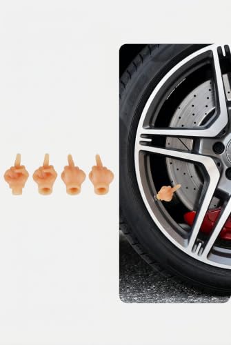 4 PCS Middle Finger Tire Valve Stem Caps, Prank Valve Cover Decor