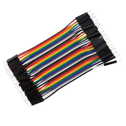 40pcs 10cm Dupont Wire Male to Male 40pin Breadboard Jumper Wires Multi-Color Ribbon Cable Line Connector - size: 40pin(M/M)