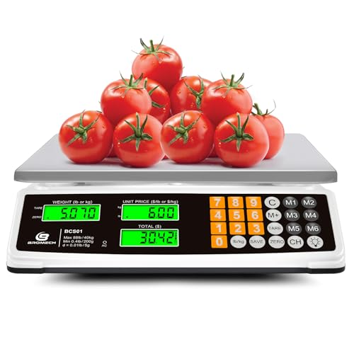 Price Computing Scale 88lb/40kg Commercial Food Scale for Produce Meat Weighing, LCD Display and Green Bright Backlight for Farmers Markets, Meat Shop, Deli, （Not for Trade） - size: Flat Platform