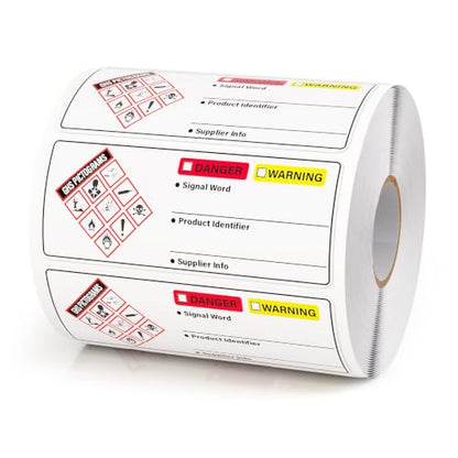 500PCS OSHA Hazardous Chemical Safety Warning Labels 2.5 x 1 Inch