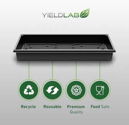 10x20 Inch Black Plastic 5 Pack Plant Propagation Tray - No Holes - color: Black, size: 5-Pack