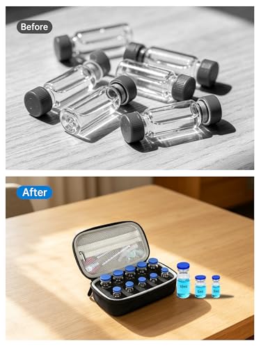 10Slot Peptide Case for Fridge, Insulin Vials Storage Case - color: 10-slots (Black)
