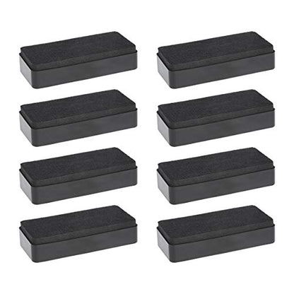 Amazon Basics Dry-Erase Whiteboard Erasers with Soft Pile, for School, Office, Home, and Classroom, Black, 8-Pack - size: 8-Pack