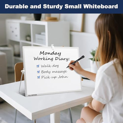 TSJ OFFICE Small White Board - 12 X 16 Inches Silver Framed Dry Erase Board - color: Silver, size: 16"W x 12"H