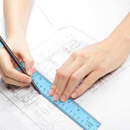 12 Inch Plastic Rulers, Color Clear Rulers for Kids, School, Office, 7PCS - size: 12 Inches