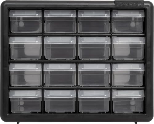 Akro-Mils 10116, 16 Drawer Plastic Parts Storage Hardware and Craft Cabinet, 10-1/2-Inch W x 6-1/2-Inch D x 8-1/2-Inch H, Black - color: Black, size: 16 Drawer, style: 1 Pack