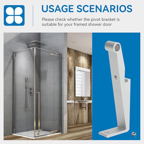 Shower Door Pivot Bracket, Replacement Swing Framed Pivot Bracket