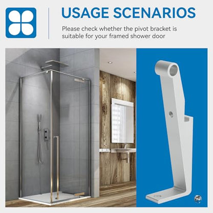 Shower Door Pivot Bracket, Replacement Swing Framed Pivot Bracket