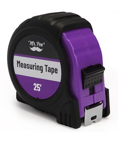 Mr. Pen- Retractable Tape Measure 25 ft, Purple, Easy Read - color: Purple, size: 1 pcs