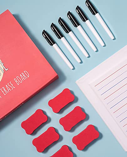 GAMENOTE 6 Pack Magnetic Dry Erase Lap Boards, Lined and Blank, 9 x 12 in
