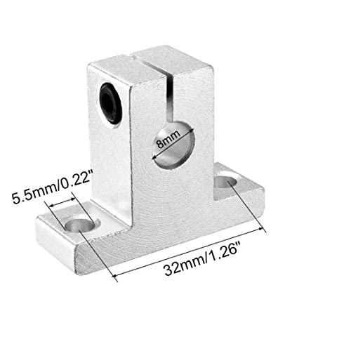 4pcs SK8 Aluminum Linear Rod Rail Shaft Support 8mm Linear Motion Guides for CNC 3D Printer - size: 8mm, style: SK