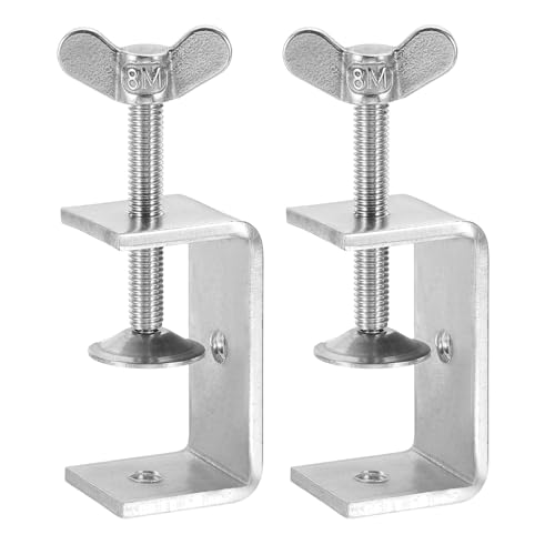 HARFINGTON 2Pcs 304 Stainless Steel C Clamps 55mm Square Mini Tiger Clamp - size: 55mm