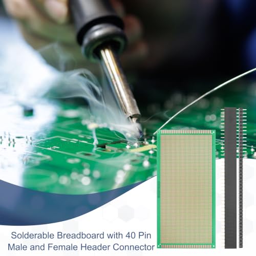 5Pcs 25x13cm PCB Prototype Board w 40-Pin Headers, Green - size: 25x13cm(2.54mm Pitch/1.5mm T)