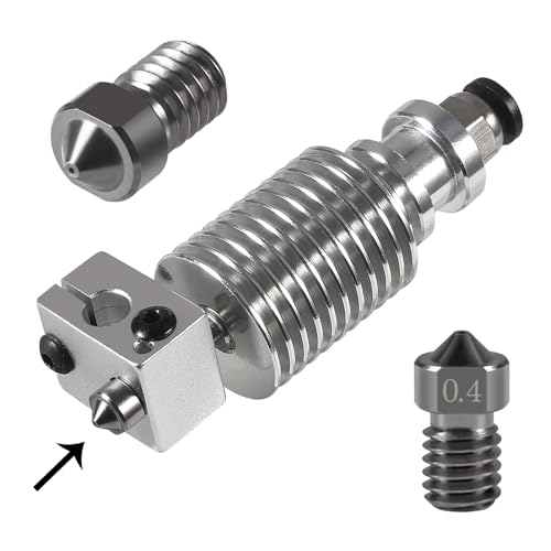 Aokin 3 Pcs 0.2mm Hardened Steel Nozzles Extruder Nozzles 3D Printer Nozzles for E3D V5 V6 and 3 Pcs 0.15mm Stainless Steel Nozzle Cleaning Needles for 1.75mm Filament 3D Printer with Wrench - color: 0.2mm