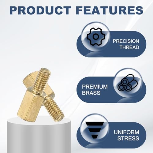 PATIKIL 50 Pcs Male to Female Thread Spacer Screws M3 x 7mm + 6mm Brass Hex Standoff PCB Motherboard Spacer Screw Nut for Drone Quadcopter Computer Electronic Projects Circuit Board - size: M3 x 7mm + 6mm