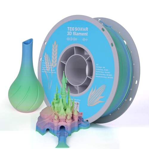 TECSONAR Matte Rainbow PLA 3D Printer Filament, 1KG Spool(2.2lbs) 1.75mm PLA Fast Color Change 3D Printing Material, Multicolor Gradient Filament for Most FDM 3D Printers,Matte Rainbow - color: Matte Rainbow