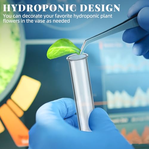 POPETPOP 4Pcs Plant Propagation Tubes : Clear Glass Test Tubes for Plants Hydroponic Propagation Vases for Home Office, 5.89X1.18X1.18in