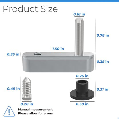PalpitateC Shower Door Pivot Block with 3/4" Pin - size: #SDPB34
