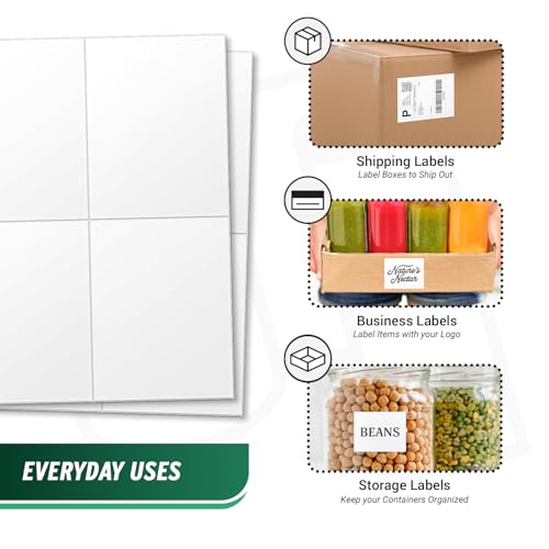 Blank Rectangle Labels, White, 4.25" x 5.5" - size: 4.25" x 5.5"