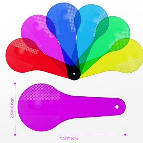 6 Pcs Transparent Color Paddles for Color Mixing and Light Experiments