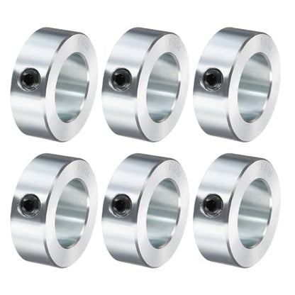 uxcell 6pcs Set Screw Collars 1-1/16" Bore, Zinc Plated Carbon Steel Shaft Collars, 1-3/4" OD, 5/8" Width Lock Axle Collar Clamp (Hollow Style, Lightweight) - size: 1-1/16" Borex1-3/4" ODx5/8" Width