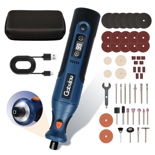 Cordless Rotary Tool Kit Mini, 7.4V 12-Speed Power USB Rechargeable - color: Blue