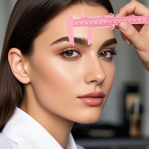 150mm Mini Plastic Caliper Double Scale Plastic Vernier Caliper for Eyebrow Jewelry Tatoo Sliding Gauge Ruler Measuring Tool (Pink)