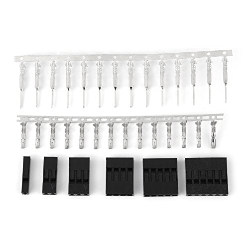 Dupont Connector Kit, 370pcs 2.54mm Pitch 1-6 Pin with Male/Female Pin Header Crimp Terminals Extension Cable, 18-26AWG Max 250V 3A Wire Jumper Pin Header Connector Housing Kit