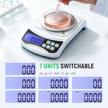 Antstone Lab Scale 1000g x 0.01g Digital Gram Scale with Calibration Weight