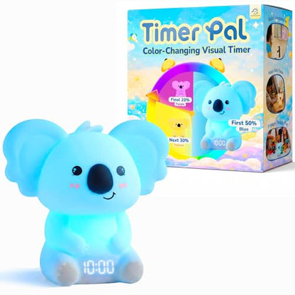Timer Pal, Koala Visual Timer for Kids/Adults, 0-99 Minutes Light Timer