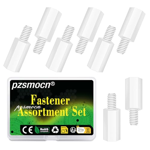 100 Pcs M3x10+6mm Nylon White Male-Female Hex Standoff Spacer Kit - size: M3*10 mm, style: White Male-Female Hex Standoff