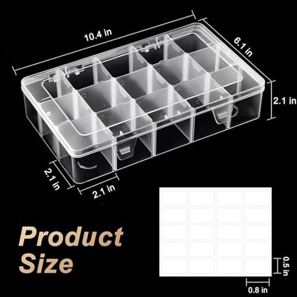 Mauproy 15 Grids Large Plastic Organizer Box with Adjustable Dividers - style: Large 15 Grids