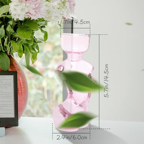 Plant Propagation Jars Unique Body Avocado Vase - color: Pink Green