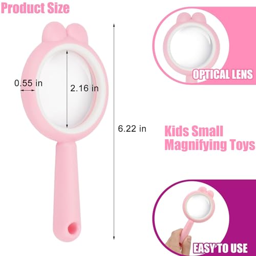 Rongon Kids Magnifying Glasses, Handheld Magnifiers, Exploration Play Reading Magnifier for Children, Children Magnifying Tools