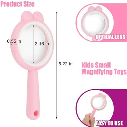 Rongon Kids Magnifying Glasses, Handheld Magnifiers, Exploration Play Reading Magnifier for Children, Children Magnifying Tools