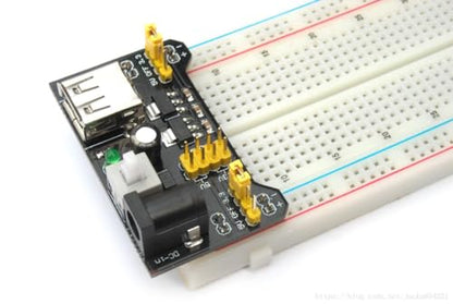WWZMDiB 5 Pcs Power Supply Module Compatible with 400 Point and 830 Point Solderless Breadboard Input 6.5~12V Output 3.3V 5V (with 5 Pcs 9V Connector)