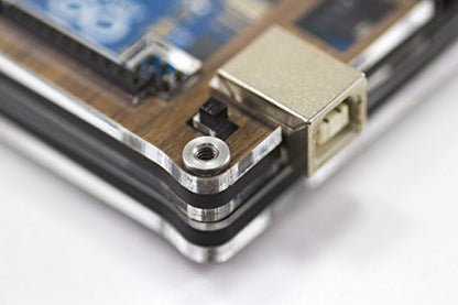 C4Labs Zebra Case Kit for the Arduino Uno R2, R3, R4, R4 WiFi (not Included) - Walnut