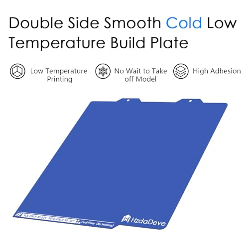 HzdaDeve Upgraded Cool Plate for A1 Mini Low Temperature Cold Build Plate 183.5X183.5MM Double Sided Smooth Board Sheet Bed PEI Platform for Bambu Lab 3D Printer (No Heating/No Glue) - size: A1 Mini, style: Smooth