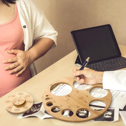GlikCeil Cervical Dilation Board for Midwife Doula Birth and Midwife Fetal Position Tool Cervical Dilation Chart and Carved Wooden Fetal Position Wheel for Student Midwife Doctor Gift
