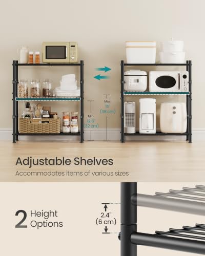 SONGMICS 3-Tier Storage Shelf, Steel Wire Organizer Rack - size: 23.6"W, style: 3-Tier