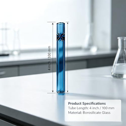 6 Pcs Borosilicate Glass Tubes, 100mm Heat Resistant Lab Tubing Set