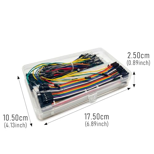 Breadboard Electronics Starter Kit Includes 830-Point Solderless Breadboard, 65-piece Breadboard Cables, and 60-Piece Dupont Wire Set (M-M, M-F, F-F) L15cm for Student Arduino Prototyping