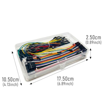 Breadboard Electronics Starter Kit Includes 830-Point Solderless Breadboard, 65-piece Breadboard Cables, and 60-Piece Dupont Wire Set (M-M, M-F, F-F) L15cm for Student Arduino Prototyping