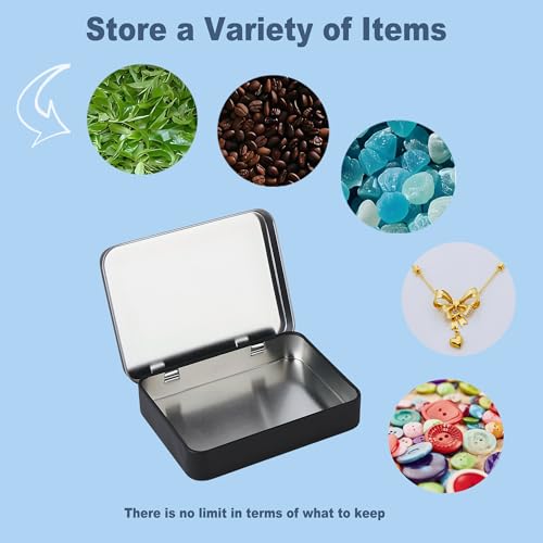 12-Pack Black Hinged Tin Boxes for Model Parts - color: Black, size: 12 Pcs 4.5" x 3.5" x 0.9"