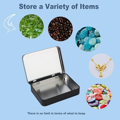 12-Pack Black Hinged Tin Boxes for Model Parts - color: Black, size: 12 Pcs 4.5" x 3.5" x 0.9"